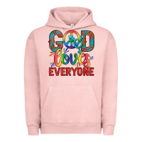 Pigment Salmon Lgbtq God Loves Everyone With Unicorn Urban Hoodie - BundleAndBundleShop