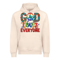 Sandshell Lgbtq God Loves Everyone With Unicorn Urban Hoodie - BundleAndBundleShop