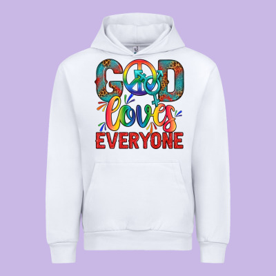Lgbtq God Loves Everyone With Unicorn Urban Hoodie Designed By Bundleandbundleshop
