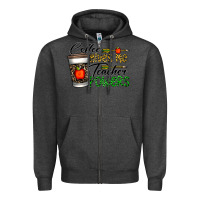 Charcoal Heather coffee gives me teacher powers Zipper Hoodie - CowhideDigitalArt