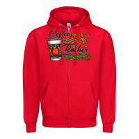 Red coffee gives me teacher powers Zipper Hoodie - CowhideDigitalArt