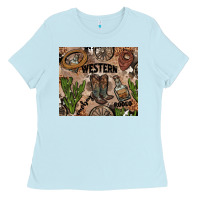 Baby Blue western rodeo Ladies Tee - AdoDesignShop