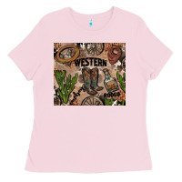 Bubblegum Pink western rodeo Ladies Tee - AdoDesignShop