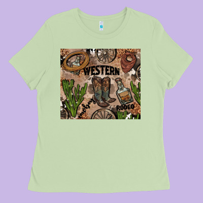 Western Rodeo Ladies Tee Designed By Adodesignshop
