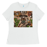White western rodeo Ladies Tee - AdoDesignShop