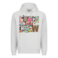 Dove Grey lunch lady crew Premium Hoodie - NancyCooperArtShop
