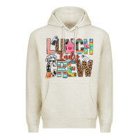 Oatmeal Heather lunch lady crew Premium Hoodie - NancyCooperArtShop