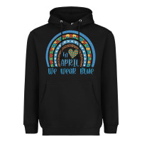 Black in april we wear blue autism awareness leopard rainbow Heavyweight Hoodie - Artiststas