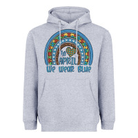 In April We Wear Blue Autism Awareness Leopard Rainbow Heavyweight Hoodie | Teevron