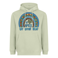Matcha in april we wear blue autism awareness leopard rainbow Heavyweight Hoodie - Artiststas