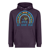 Plum in april we wear blue autism awareness leopard rainbow Heavyweight Hoodie - Artiststas