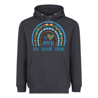 Smoke in april we wear blue autism awareness leopard rainbow Heavyweight Hoodie - Artiststas