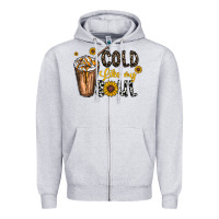 Heather Grey cold like my soul Zipper Hoodie - CowhideDigitalArt