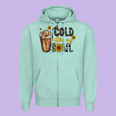 Cold Like My Soul Zipper Hoodie Designed By Cowhidedigitalart