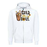 White cold like my soul Zipper Hoodie - CowhideDigitalArt