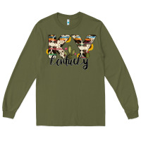 Army Green kentucky state cowhide serape cactus Long Sleeve Tee - RanaPortraitStore
