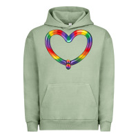 Pigment Oil Green Lgbtq Heart Balloon Urban Hoodie - BundleAndBundleShop