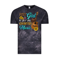 Cloud Black just a girl who loves country music Vintage Tee - texasbilliewilder