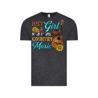 Vintage Black just a girl who loves country music Vintage Tee - texasbilliewilder