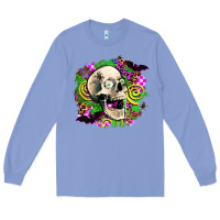 Colony Blue halloween skull Long Sleeve Tee - AdoDesignShop