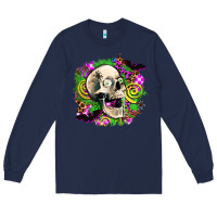 Navy halloween skull Long Sleeve Tee - AdoDesignShop