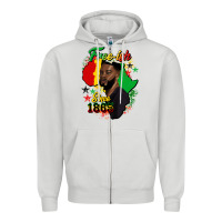 Dove Grey free ish since 1865 black man Zipper Hoodie - HRA Design Shop