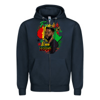 Navy free ish since 1865 black man Zipper Hoodie - HRA Design Shop