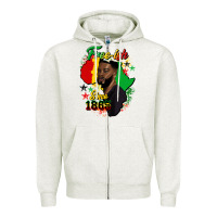 Oatmeal Heather free ish since 1865 black man Zipper Hoodie - HRA Design Shop