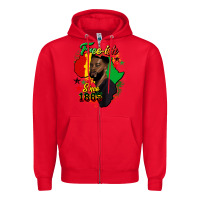 Red free ish since 1865 black man Zipper Hoodie - HRA Design Shop