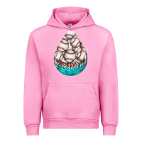 Fuchsia Pink baseball and western roses teardrop  8 Urban Hoodie - BundleAndBundleShop