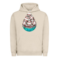 Pigment French Oak baseball and western roses teardrop  8 Urban Hoodie - BundleAndBundleShop