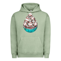 Pigment Oil Green baseball and western roses teardrop  8 Urban Hoodie - BundleAndBundleShop