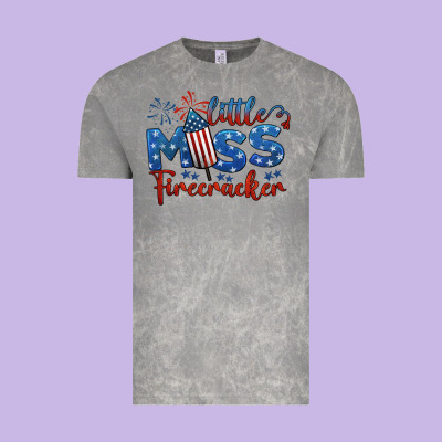 Little Miss Firecracker 4th Of July Vintage Tee Designed By Barkaloodesign