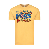Vintage Mustard little miss firecracker 4th of july Vintage Tee - BarkalooDesign
