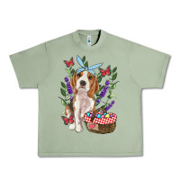 Oil Green Easter Beagle Urban Heavy Tee - RanaPortraitStore