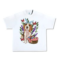 White Easter Beagle Urban Heavy Tee - RanaPortraitStore
