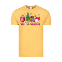 Vintage Mustard 'tis the season pink christmas Vintage Tee - Zillion Design Studio