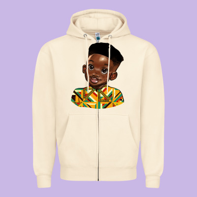 Black Boy Zipper Hoodie Designed By Hra Design Shop