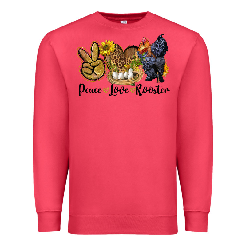 Peace Love Rooster Premium Sweatshirt by LillyAllenDesigns | Teevron