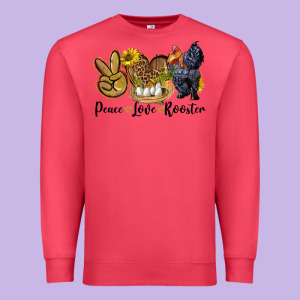 Peace Love Rooster Premium Sweatshirt Designed By Lillyallendesigns