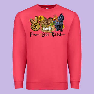 Peace Love Rooster Premium Sweatshirt Designed By Lillyallendesigns