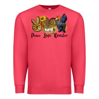 Cardinal peace love rooster Premium Sweatshirt - LillyAllenDesigns