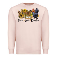 Pale Pink peace love rooster Premium Sweatshirt - LillyAllenDesigns