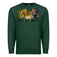 Sports Green peace love rooster Premium Sweatshirt - LillyAllenDesigns