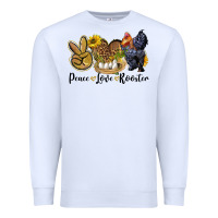 White peace love rooster Premium Sweatshirt - LillyAllenDesigns