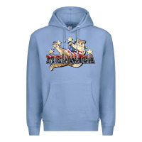 Colony Blue meowica cat Premium Hoodie - NancyCooperArtShop
