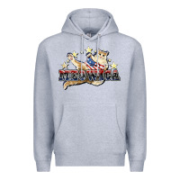 Heather Grey meowica cat Premium Hoodie - NancyCooperArtShop