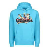 Ocean Blue meowica cat Premium Hoodie - NancyCooperArtShop
