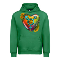 Emerald Lgbtq Heart With Sunflower Urban Hoodie - BundleAndBundleShop