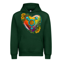 Forest Green Lgbtq Heart With Sunflower Urban Hoodie - BundleAndBundleShop